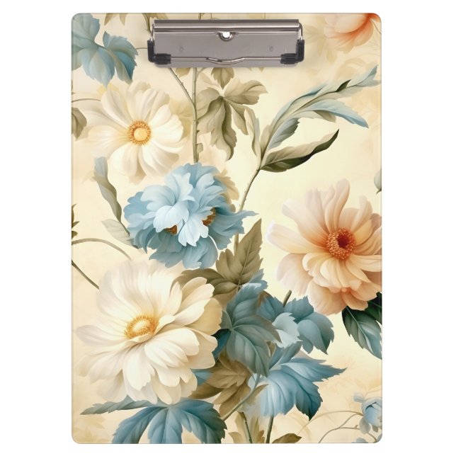 Antike Blumenmuster Klemmbrett (Vorderseite)