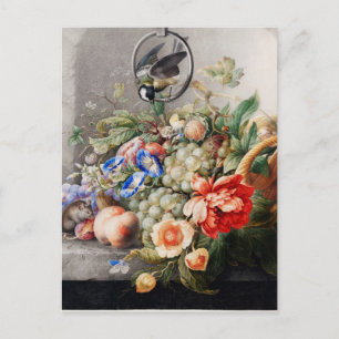 Antike Blumenmuster Postkarte