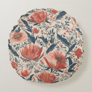 Antike Blumenmuster Rundes Kissen