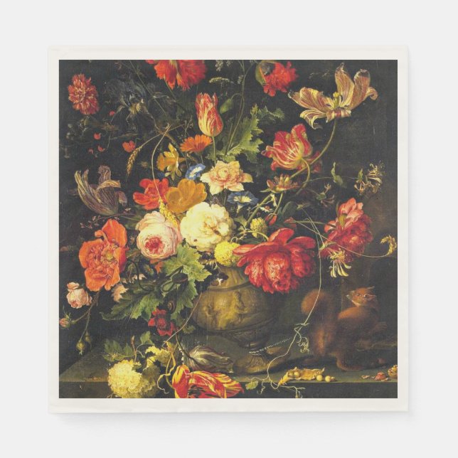 Antike Blumenmuster Serviette (Vorderseite)