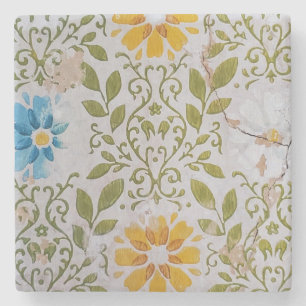 Antike Blumenmuster Steinuntersetzer