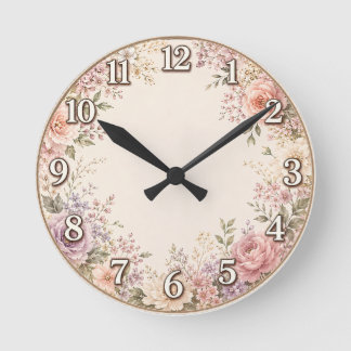 Antike Blumenwanduhr Runde Wanduhr