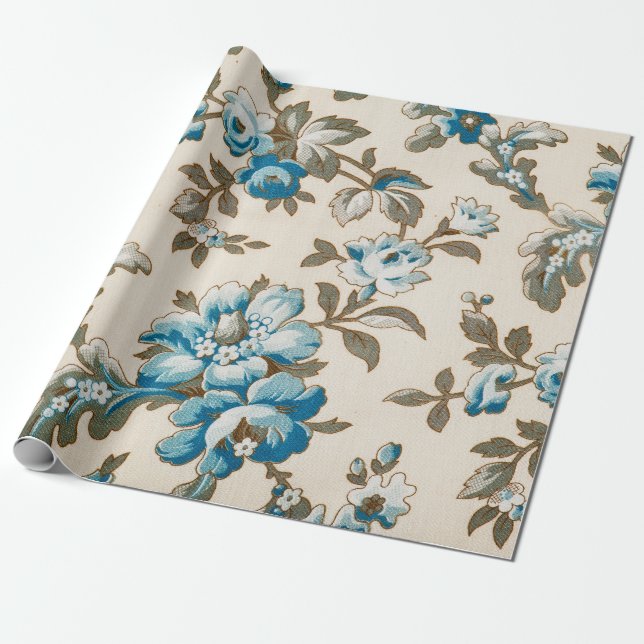 Antike Blüten Blütenblumen Botanische Beige Geschenkpapier (Ungerollt)