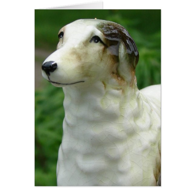 Antike Borzoi Figurine Jeden Anlaß Leere Innen (Vorne)