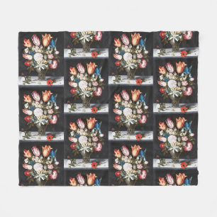 Antike Bosschaert Niederländische Tulpen und Rosen Fleecedecke