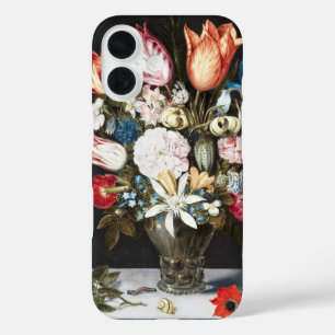 Antike Bosschaert niederländische Tulpen und Rosen iPhone 16 Hülle