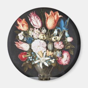 Antike Bosschaert Niederländische Tulpen und Rosen Magnet