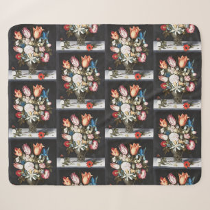 Antike Bosschaert niederländische Tulpen und Rosen Sherpadecke