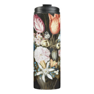 Antike Bosschaert niederländische Tulpen und Rosen Thermosbecher
