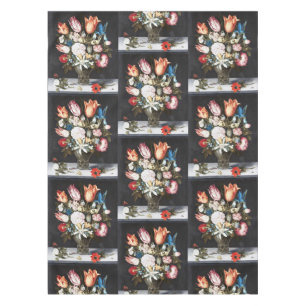 Antike Bosschaert Niederländische Tulpen und Rosen Tischdecke