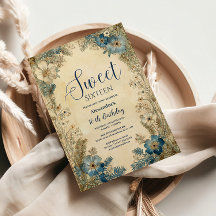 Antike botanische Art Nouveau Sweet Sixteen