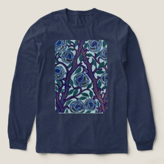 Antike botanische Blumen in Blau und Lila Tri-Blend Shirt