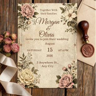 Antike botanische Hochzeitseinladung Antique Sep Einladung