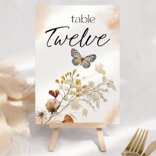 Antike botanische kleine florale Hochzeitstisch-Nu Tischnummer