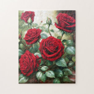 Antike botanische rote Rosen