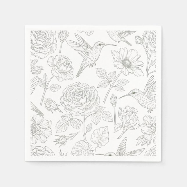 Antike Botanische Serviette (Vorderseite)