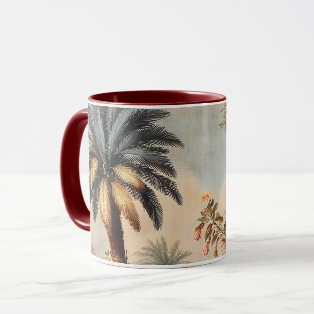 Antike botanische Szene mit Palmen Tasse (Vorderseite Links)