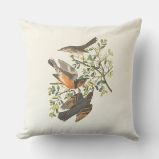 Antike botanische Vogelillustration Wurfkissen Kissen