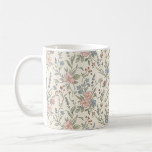 Antike Botanische Wildblumen-Wiesen-Kaffeetasse Kaffeetasse