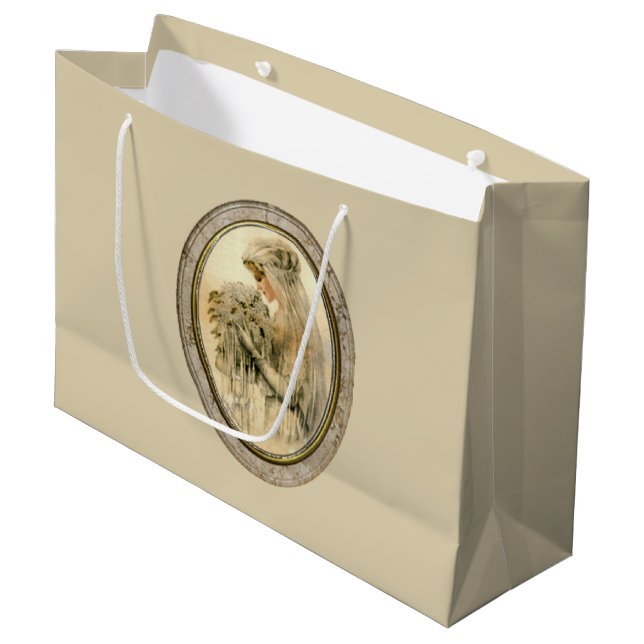 Antike Braut Große Geschenktüte (Vorderseite Schrägansicht)