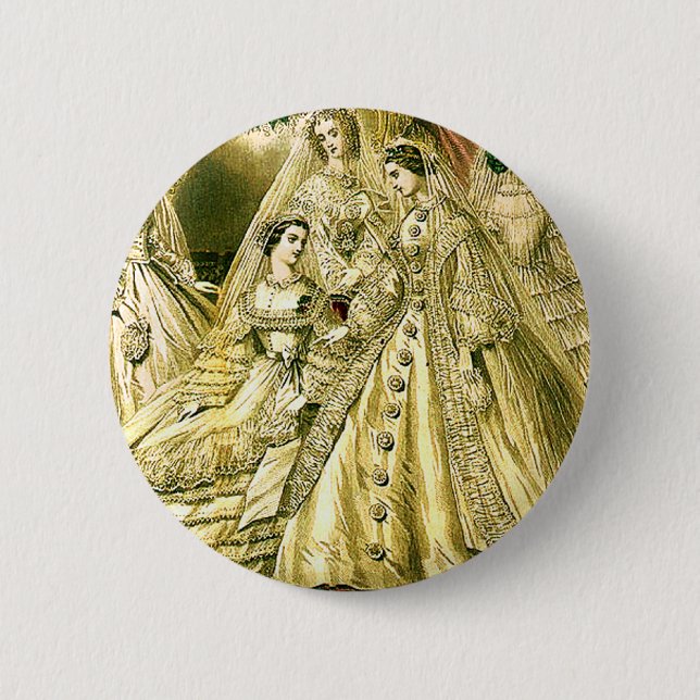Antike Bride Vintage Wedding Button (Vorderseite)