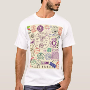 Antike Briefmarken, dekoratives Dokumentset. T-Shirt