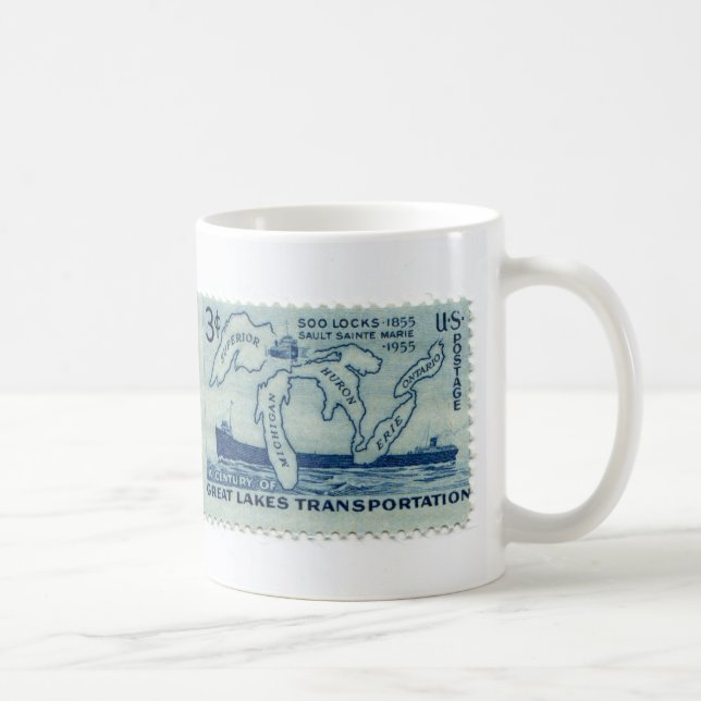 Antike Briefmarken-Kaffeetasse Kaffeetasse (Rechts)