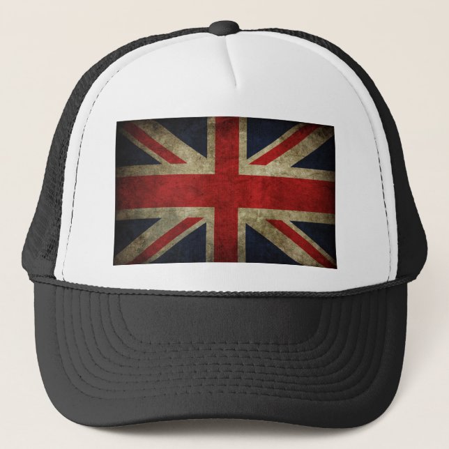 Antike britische Gewerkschafts-Jack-Flagge Truckerkappe (Vorderseite)