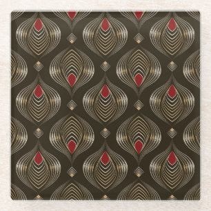 Antike Bronze: Nahtlose Ornamentik Elegante Glasuntersetzer