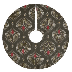 Antike Bronze: Nahtlose Ornamentik Elegante Polyester Weihnachtsbaumdecke