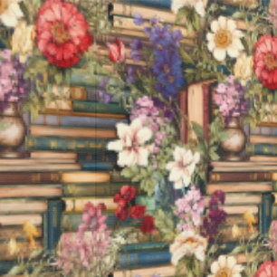 Antike Bücher und Blumen Tapete