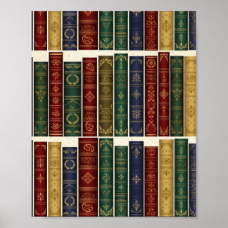 Antike Buchrücken Kunstposter für Bibliotheken Poster