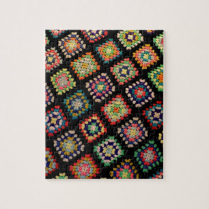 Antike bunte Granny Squares klassisches Muster