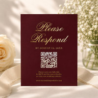 Antike Burgunder-Gold-Regency-Hochzeits-RSVP-Karte
