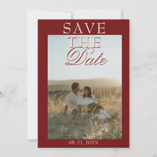 Antike Burgunder-Tiefrote Foto-Alte-Geld-Hochzeit Save The Date