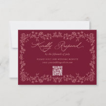 Antike Burgunderrosen Floraler Rahmen Hochzeit 