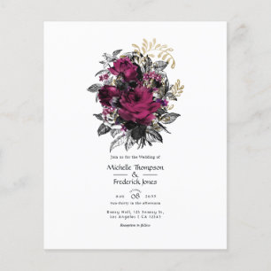 Antike Burgunderrote - Marsala und Gold Florale Ho Flyer