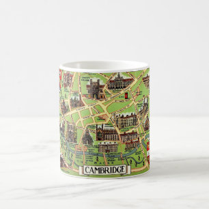 Antike Cambridge-Karte als Postkarte Kaffeetasse