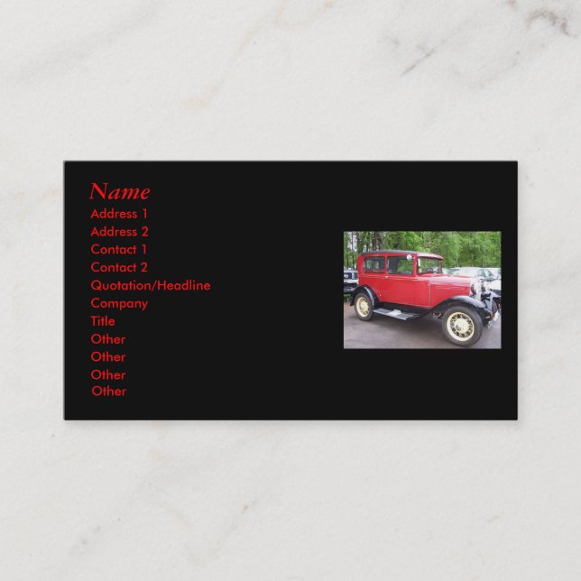 Antike Car Business Cards Visitenkarte (Vorderseite)
