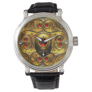 ANTIKE CELTIC WARRIOR SHIELD WITH RUBY GEMSTONES ARMBANDUHR