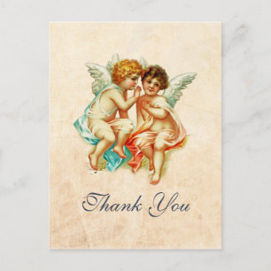 Antike Cherubim-Engel-Zeichnung Danke Postkarte