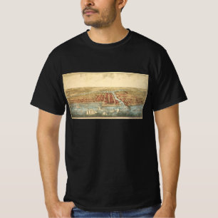 Antike Chicago-Karte, LaSalle Street und Fluss T-Shirt