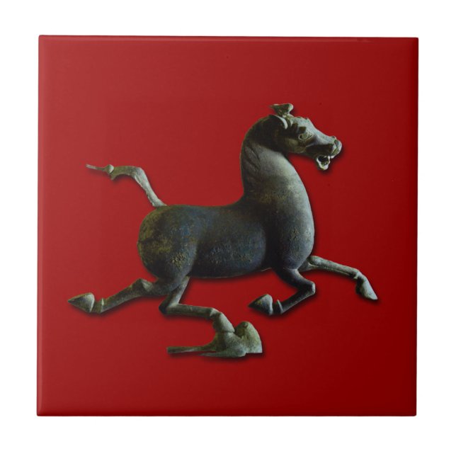 Antike chinesische Skulptur Pferdejahr Zodiac Tile Fliese (Vorderseite)