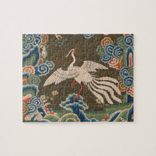 Antike chinesische weiße Vogel-Seidenstickerei-Dru