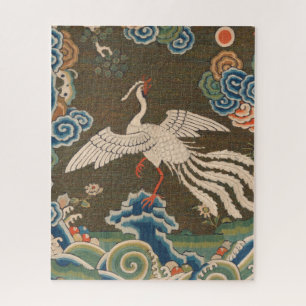 Antike chinesische weiße Vogel-Seidenstickerei-Dru