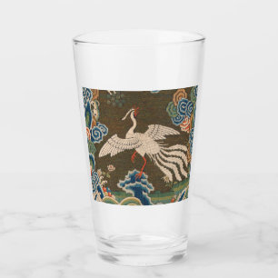 Antike chinesische weiße Vogel-Seidenstickerei-Dru Glas