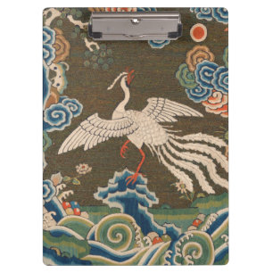Antike chinesische weiße Vogel-Seidenstickerei-Dru Klemmbrett