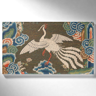 Antike chinesische weiße Vogel-Seidenstickerei-Dru Namenschild