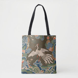 Antike chinesische weiße Vogel-Seidenstickerei-Dru Tasche