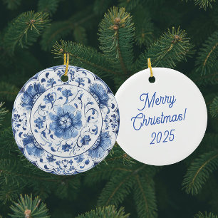 Antike Chinoiserie Blau Weiße Antike Teller Keramik Ornament